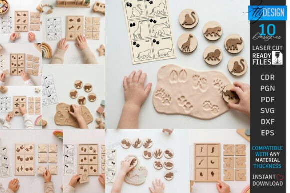 Download Animal Track Play Dough Stamps Bundle - Premium Resources