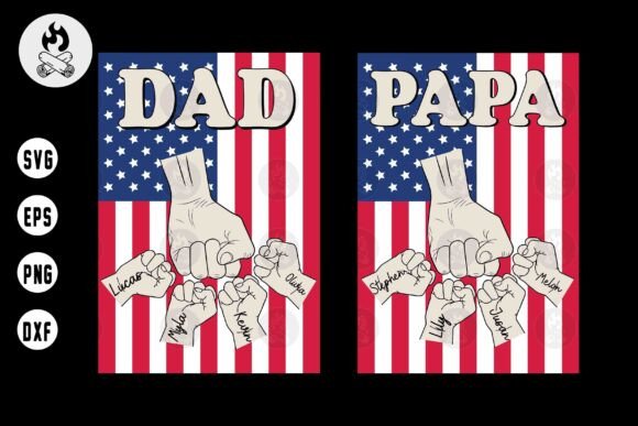 Download Personalized Dad Papa Fist Bump Flag SVG - Premium Resources