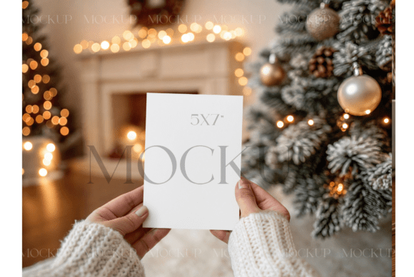 Download Holiday Card Held by Woman in Sweater - Premium Resources