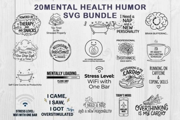 Download Mental Health Humor SVG Bundle - Humor svg bundle Collection